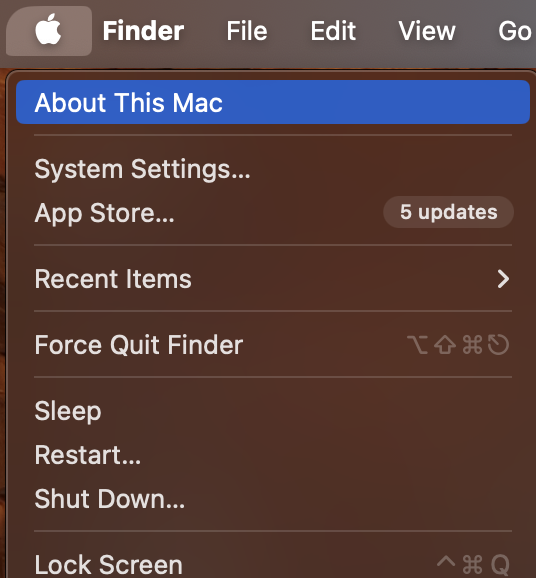 Apple menu