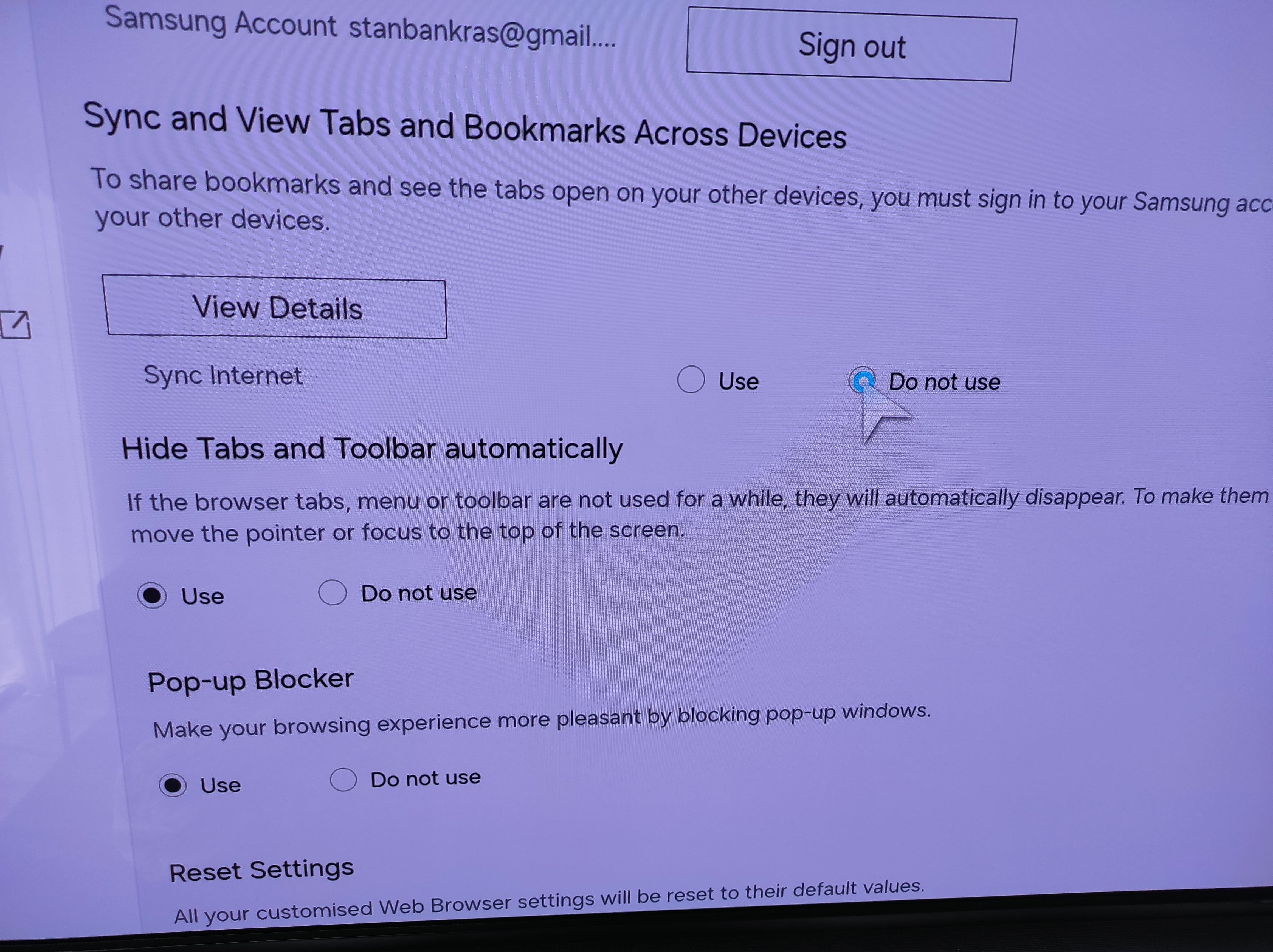 Browser option