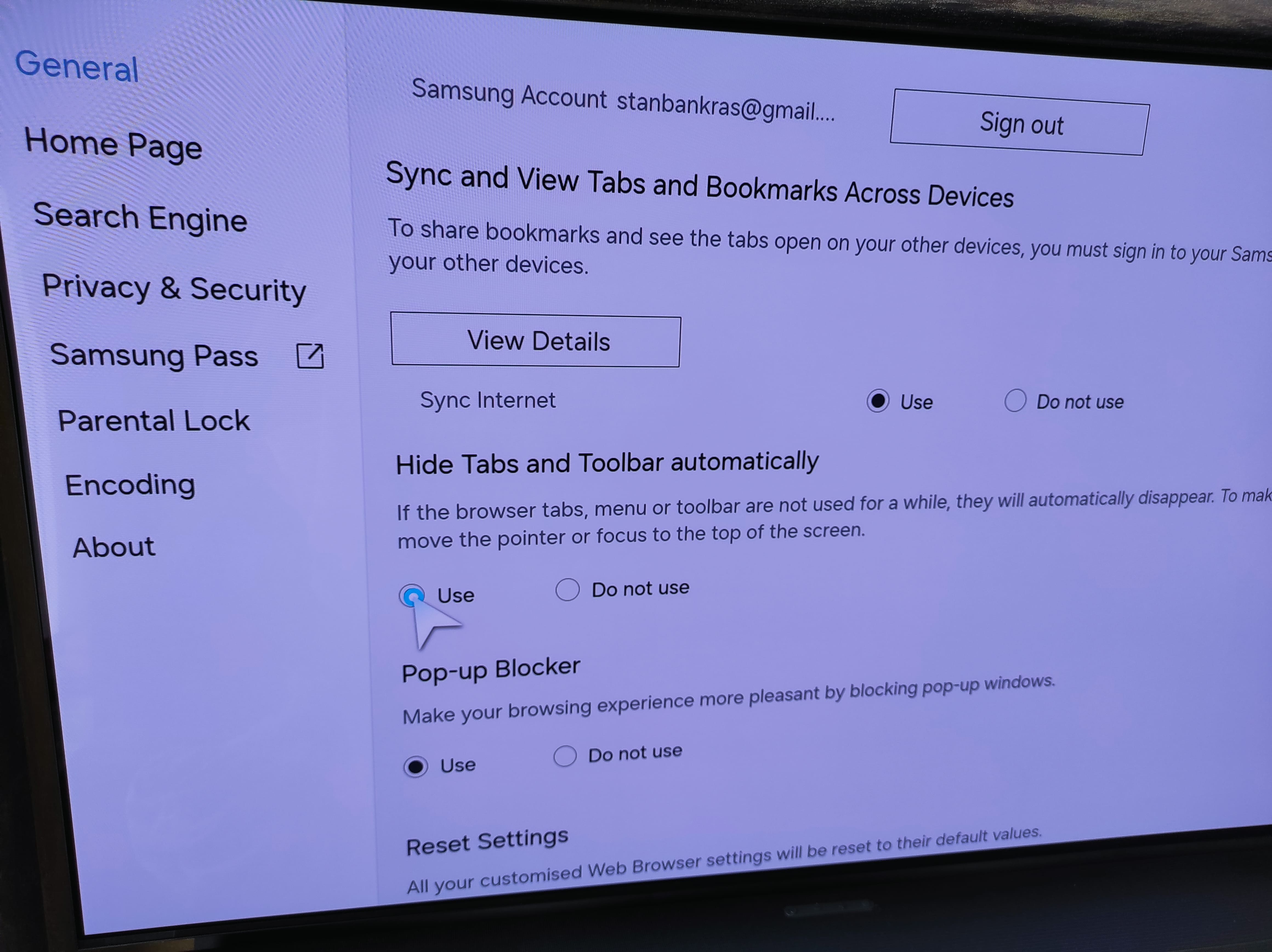 Browser option