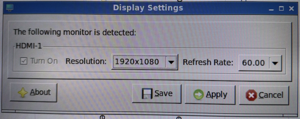 Resolution dropdown