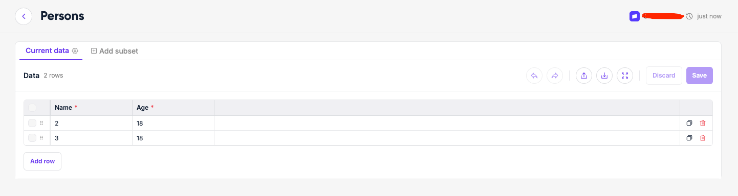 Manual datasource editor