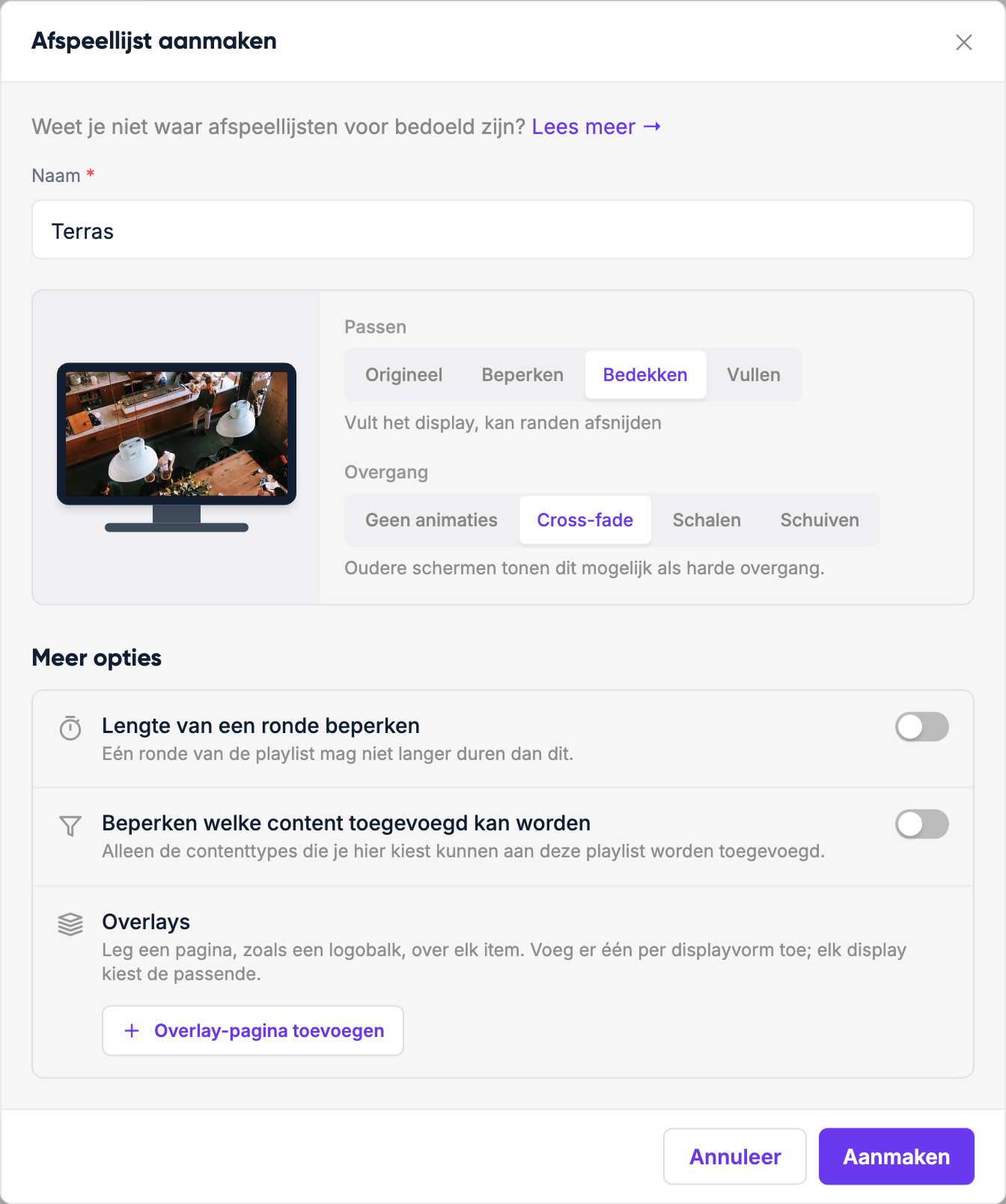 Afspeellijst aanmaken