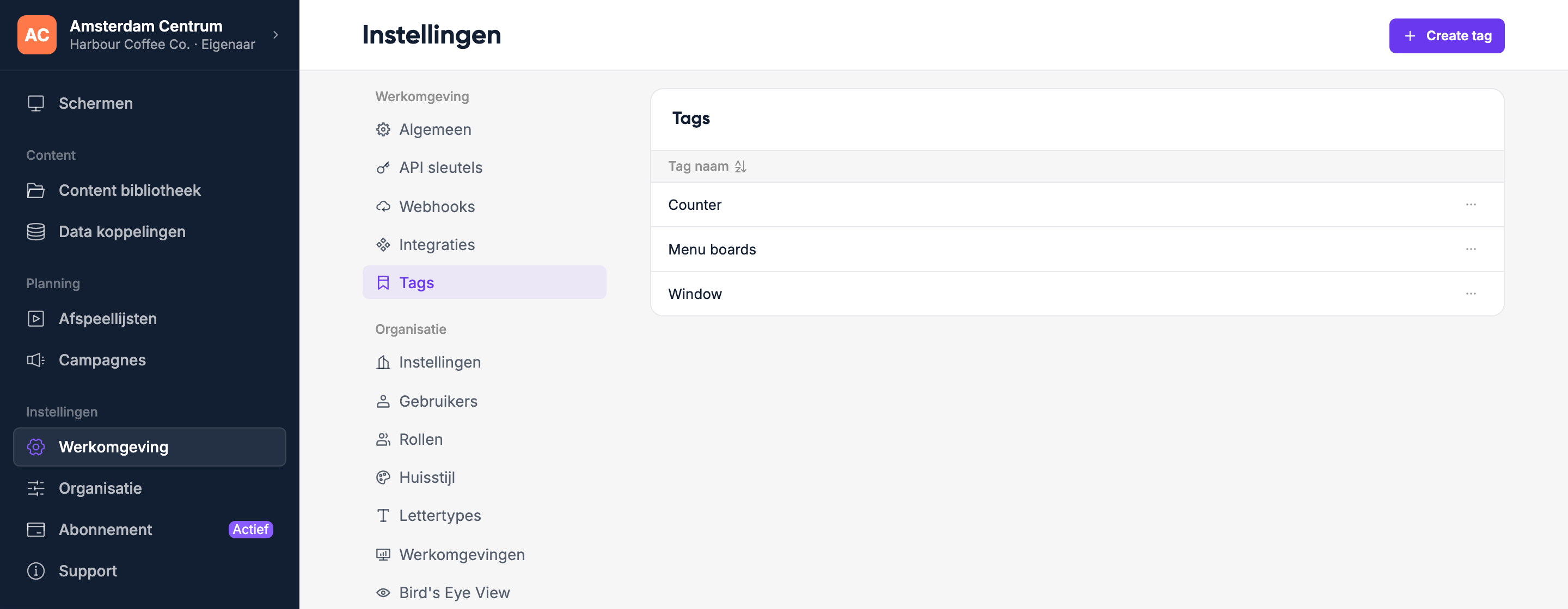 Scherm tags
